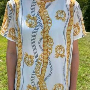Bobbie Brooks White and Gold Blouse